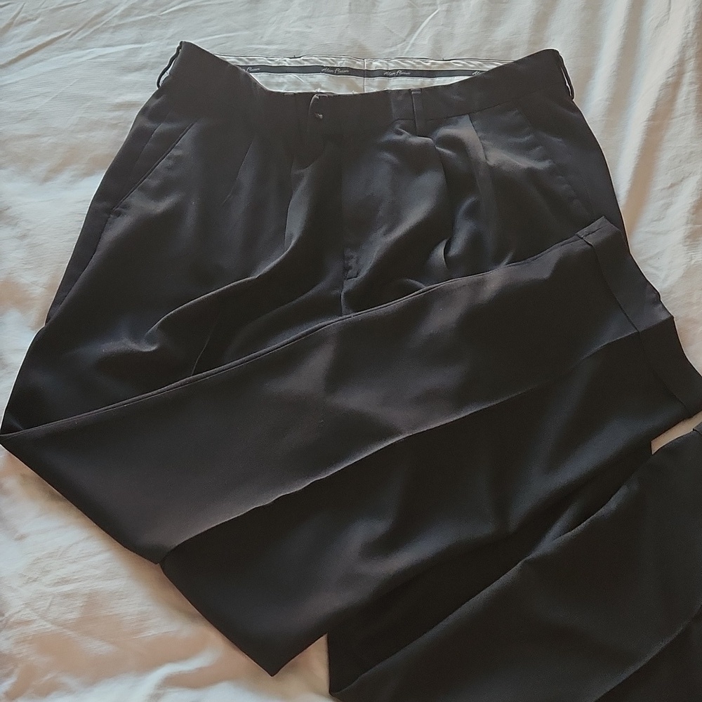 Alan Flusser Black Wide Leg Dress Pants. Sz 38/34
